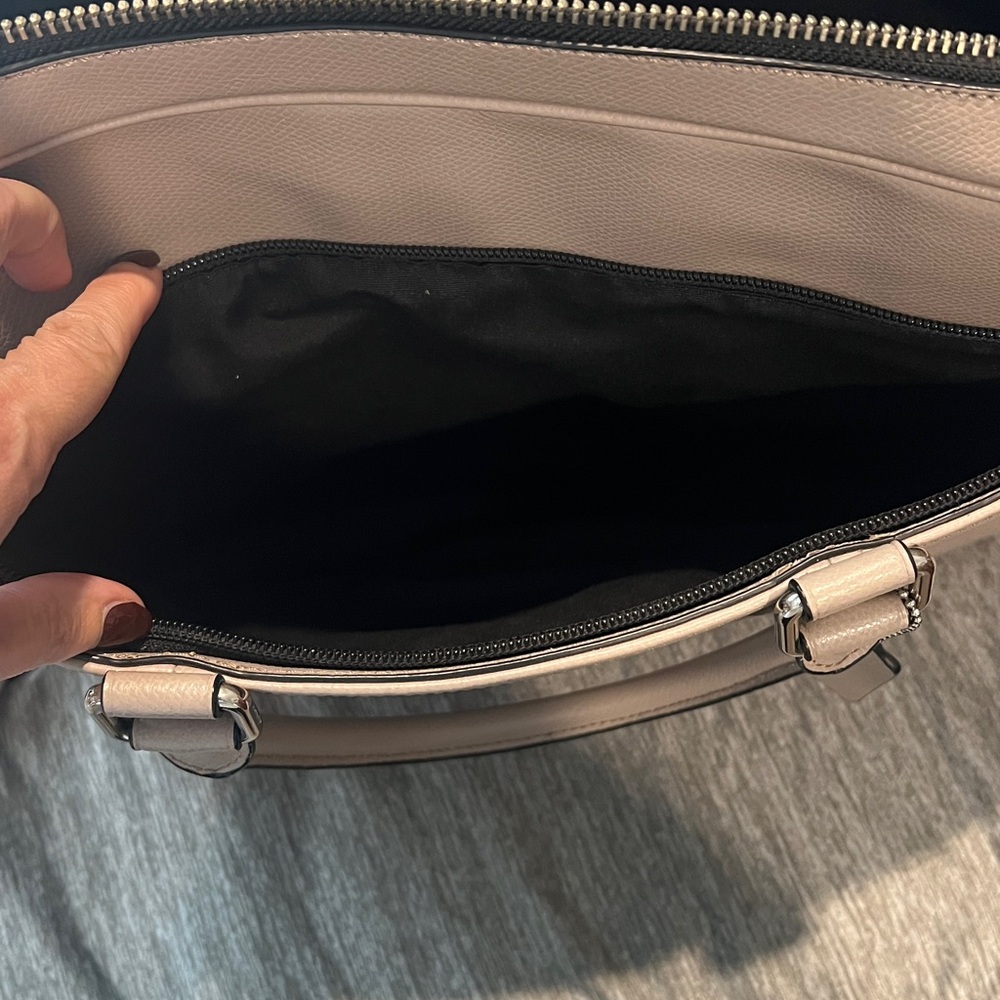 Coach Slim Brief in Crossgrain Leather Laptop Bag - Grey Birch - Picture 8 of 10
